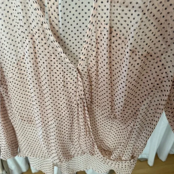 All Saints Pink Polka Dot Sheer Blouse - Picture 2 of 7